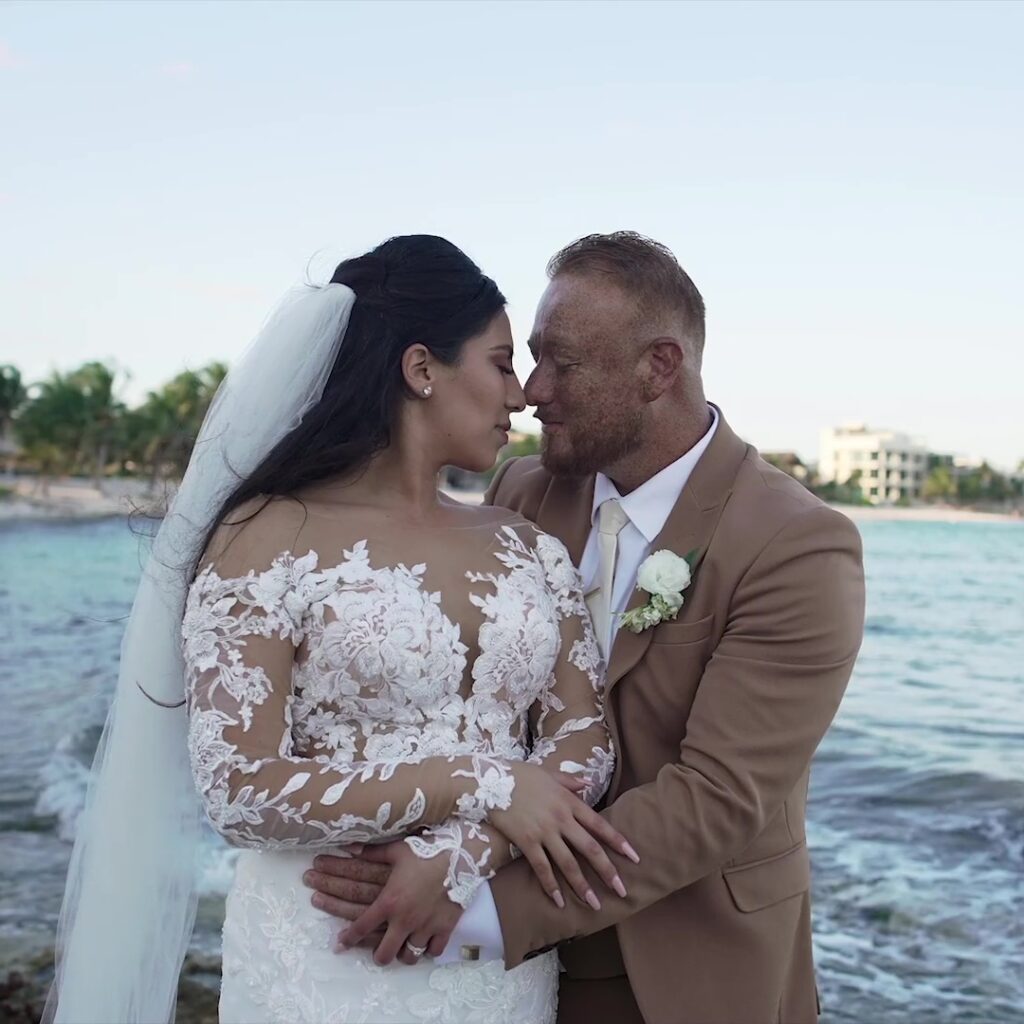 Guests at a Blue Venado wedding in Playa del Carmen, filmed by Bonito Films